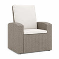 Polyrattan Outdoor Stuhl Beige/Weiß