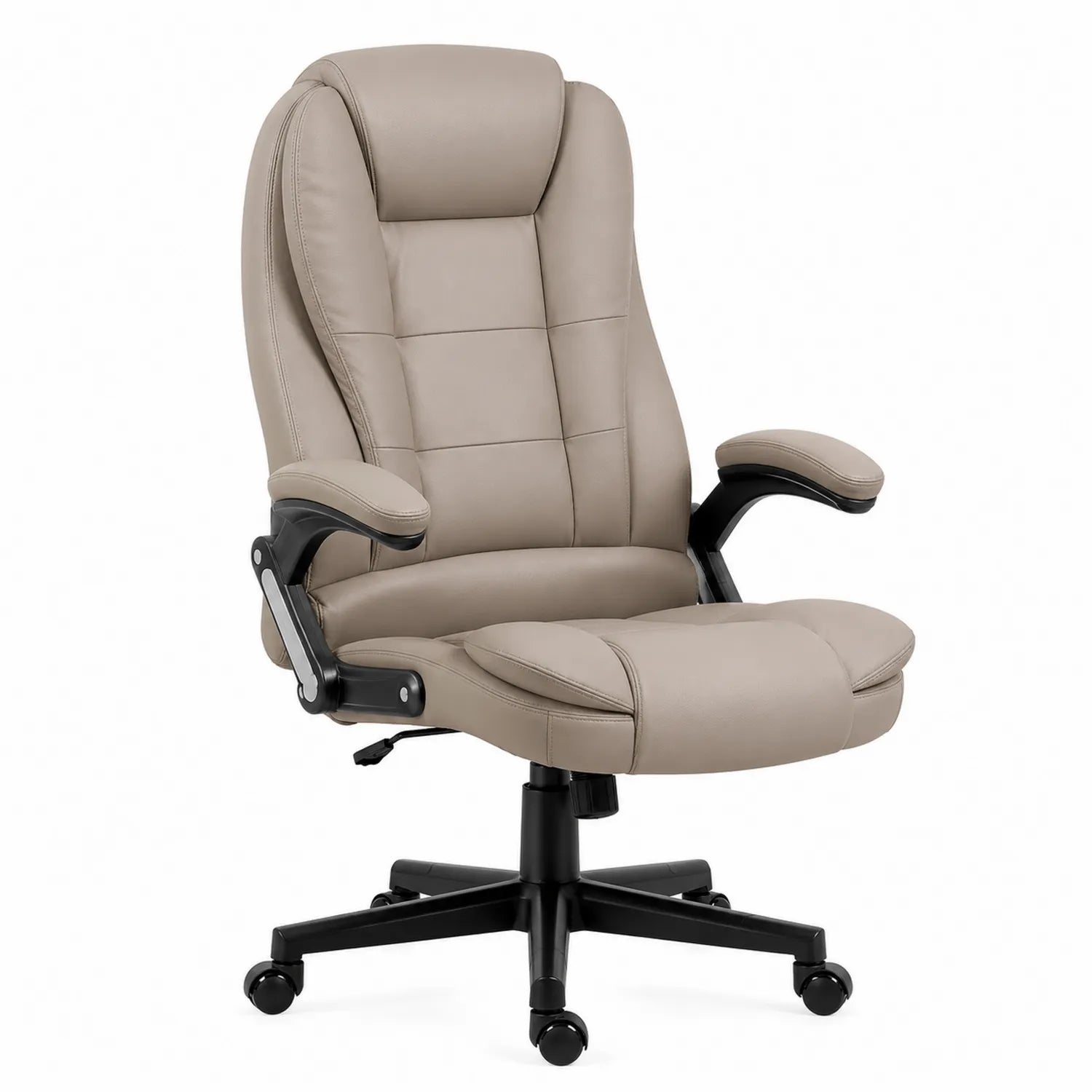 Ergonomischer Bürostuhl Kunstleder Beige 120kg