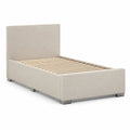 Holzbett 200x100 cm Stoff Beige