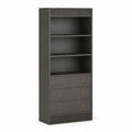 Regal mit Schubladen Holz Dunkelgrau 80x200x35 cm