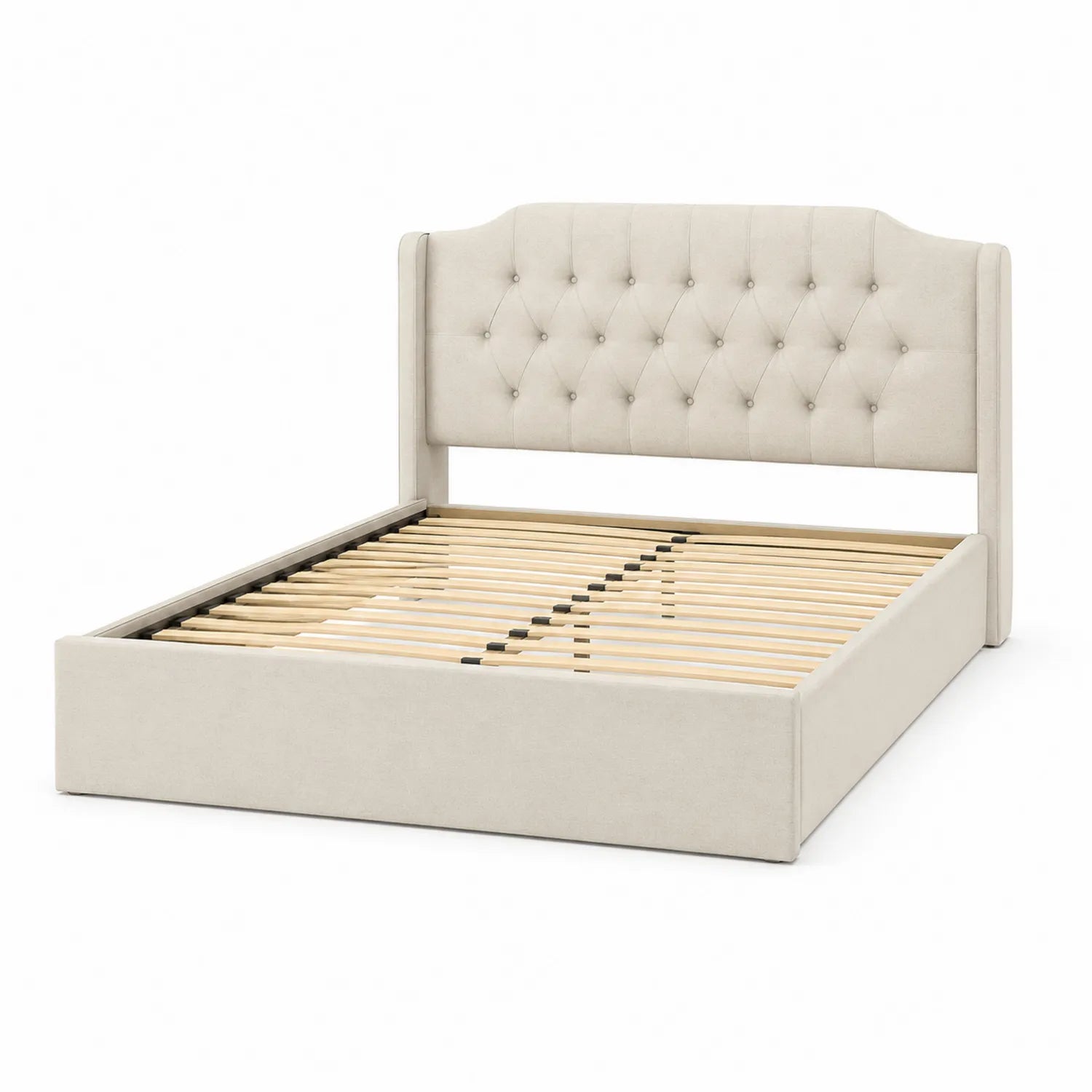 Polsterbett mit Kopfteil 200x160 cm Beige