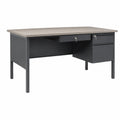 Schreibtisch Rechteckig 140x70x75 cm Holzfurnier/Metall Grau