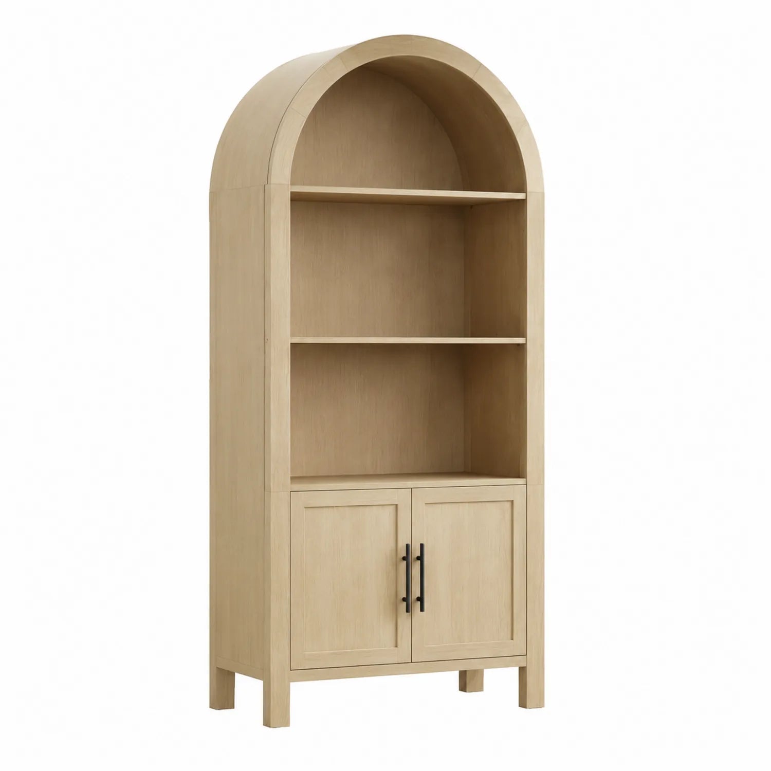 Holz Bücherregal mit Rundbogen, 190 cm Höhe