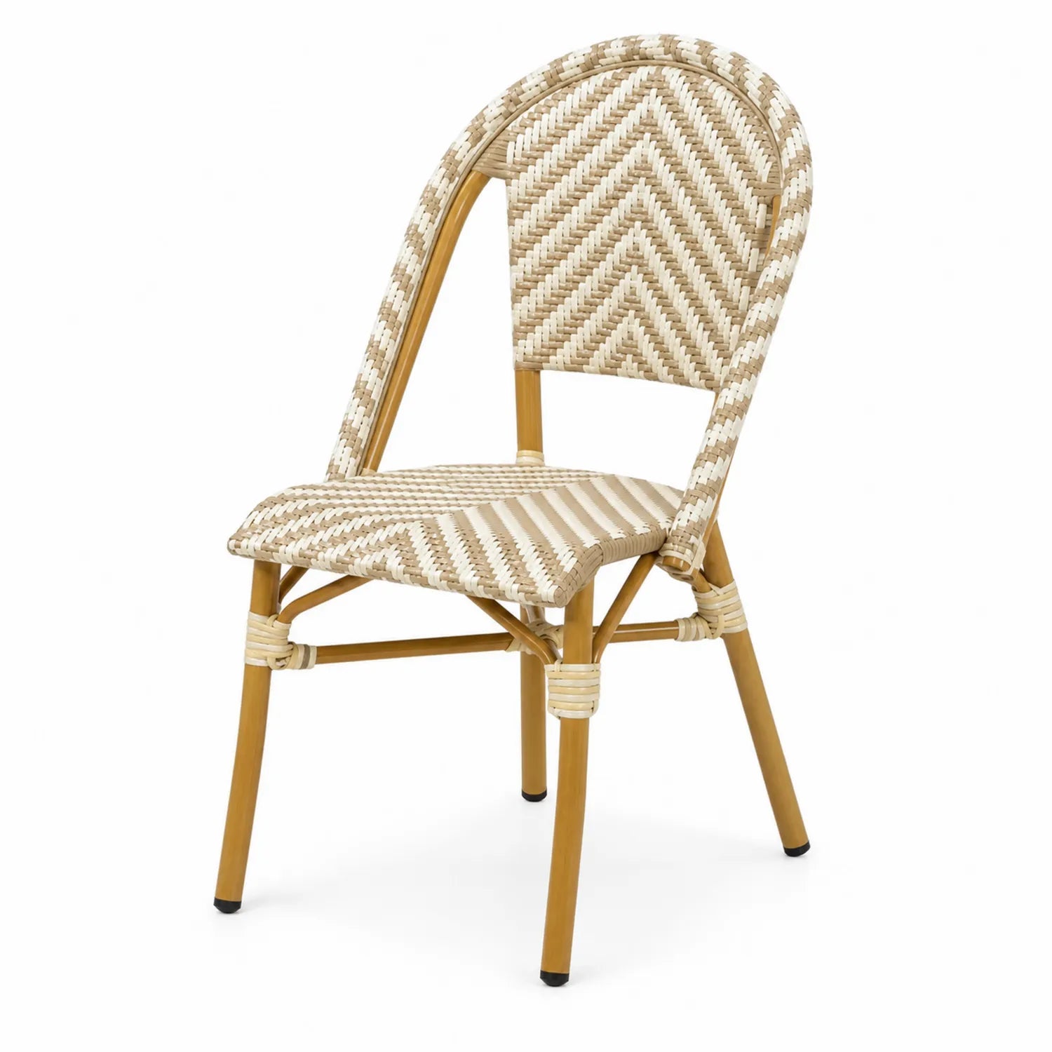 Stuhl Polyrattan Aluminium Beige/Braun 88cm