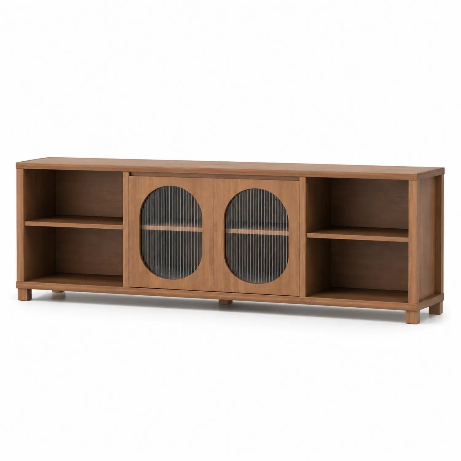 TV-Schrank Holz mit geriffeltem Glas 180cm