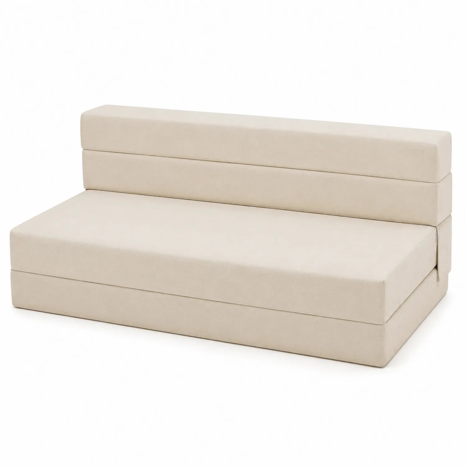 Modulares Klappsofa Beige Mikrofaser