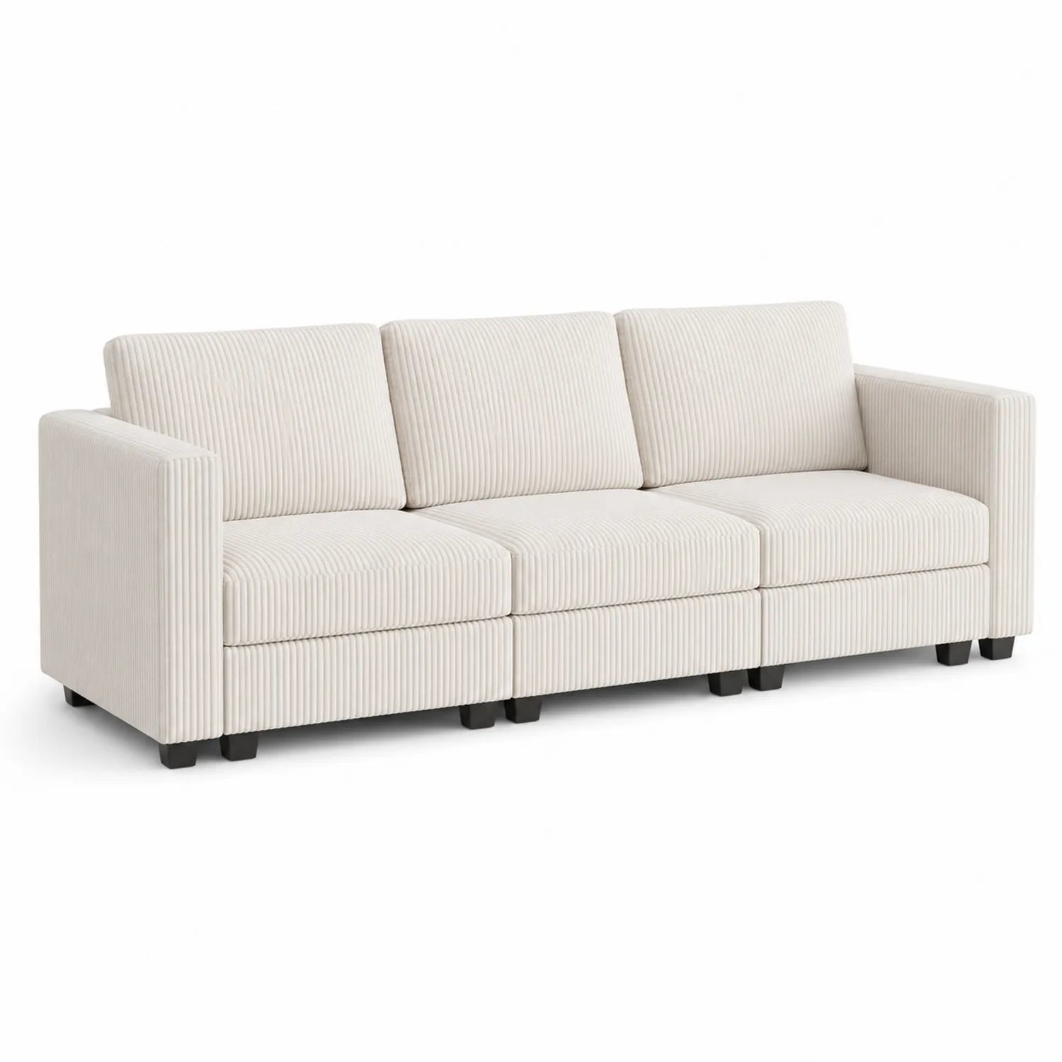 3-Sitzer Sofa Cordstoff Beige