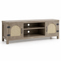 TV-Schrank MDF mit Rattan-Türen 120x40x50 cm