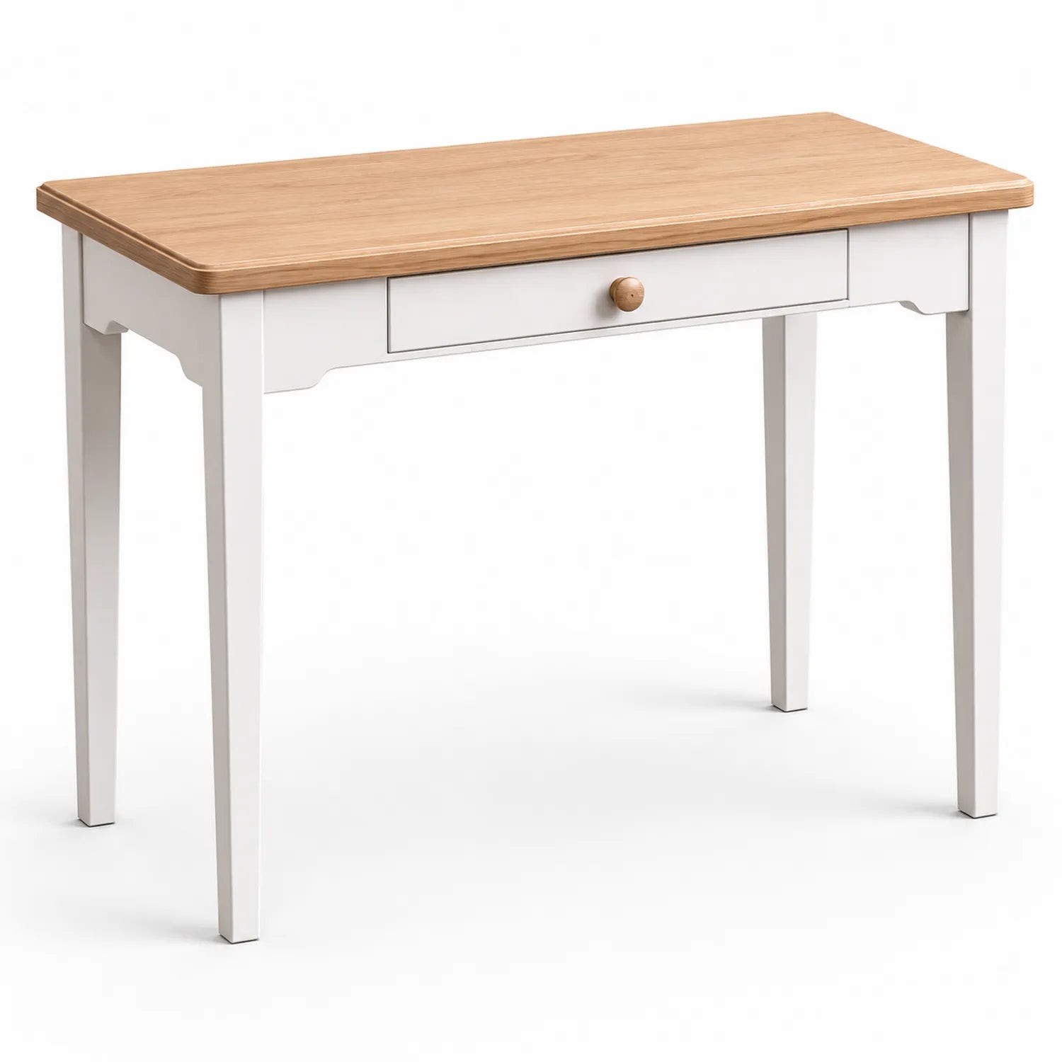 Schreibtisch aus Eichenfurnier und MDF in Weiß
