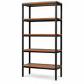 Regal 5-Ebenen Metallrahmen MDF-Holzfurnier 180x90x40 cm