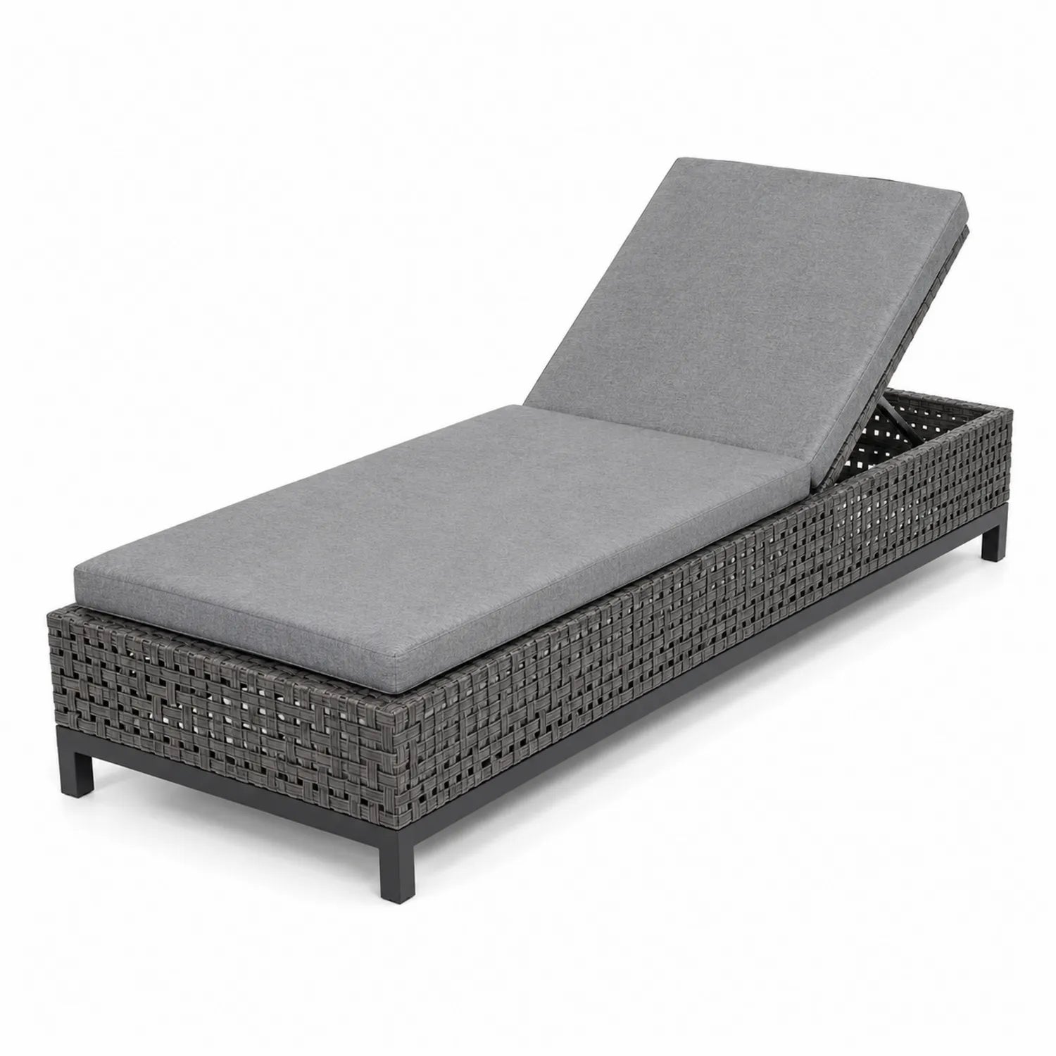Sonnenliege Metall Textilgewebe Grau