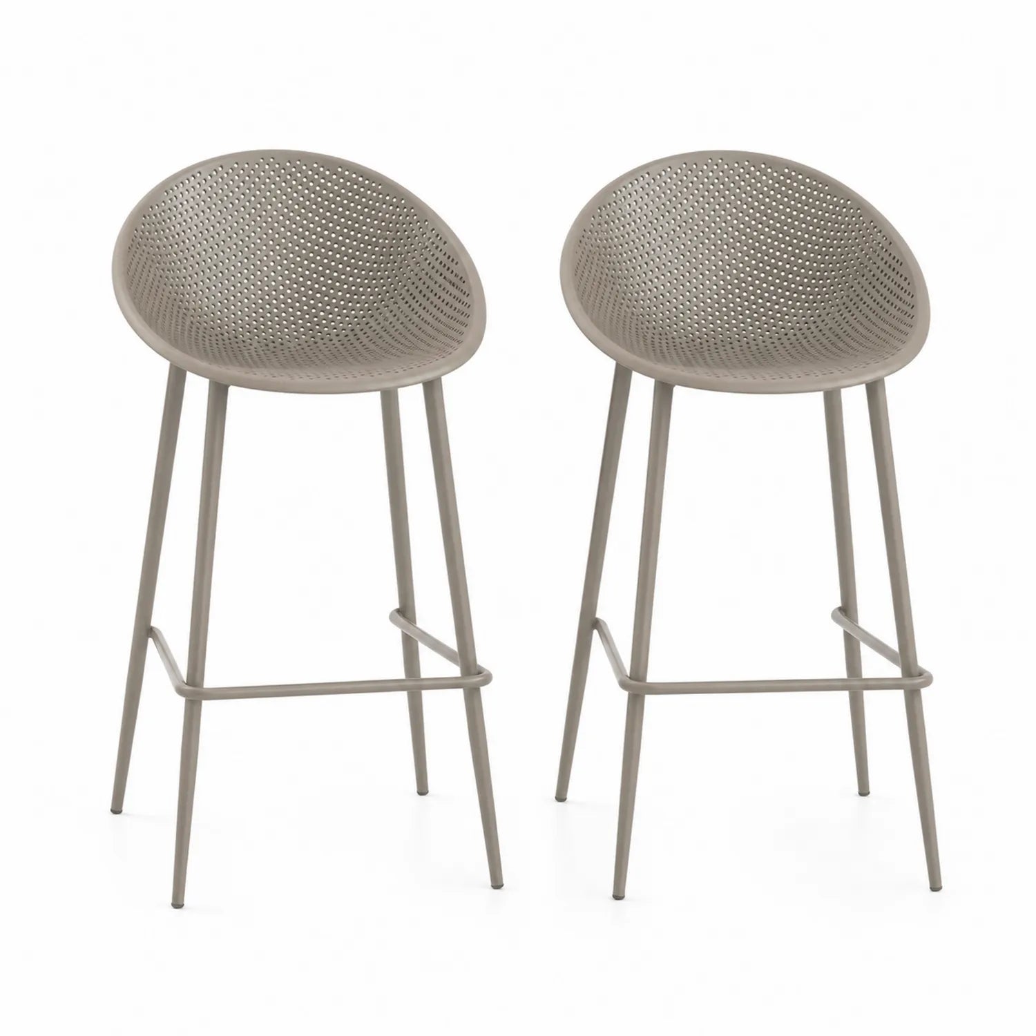 Outdoor-Stühle Set 2 Stück Polypropylen Beige