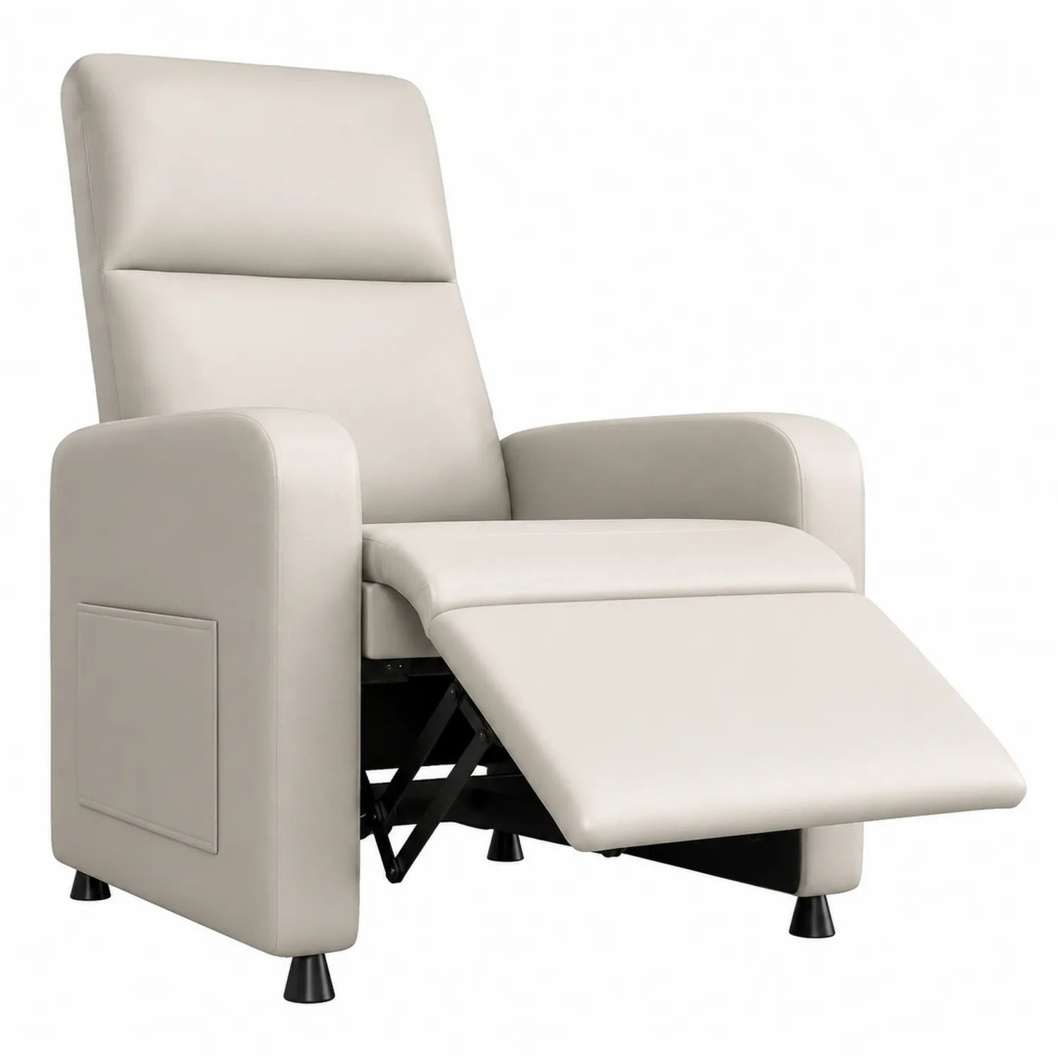 Relaxsessel, Kunstleder, Beige, 105cm Höhe x 68cm Breite x 85cm Tiefe