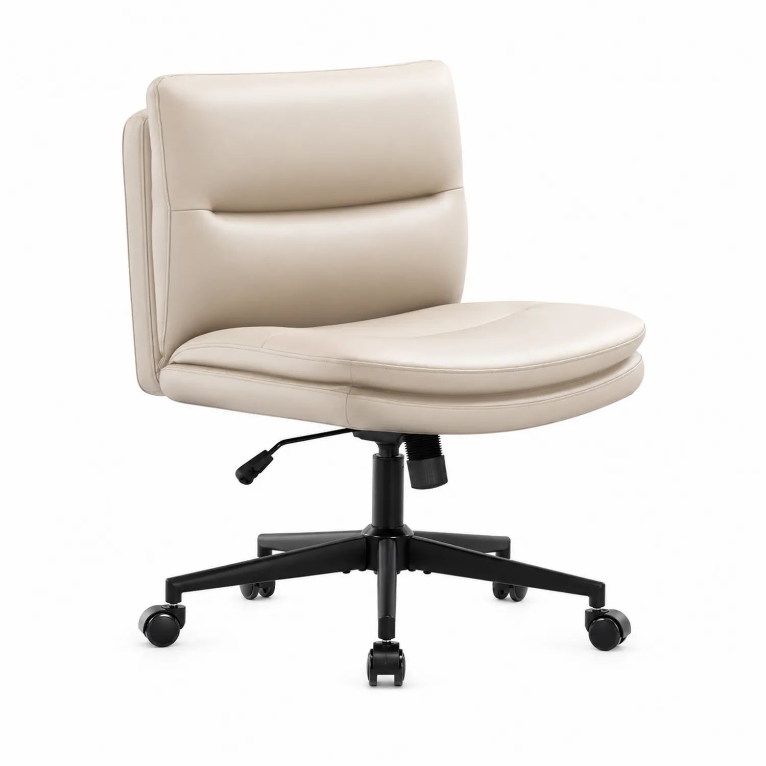 Bürostuhl Leder Beige Höhenverstellbar