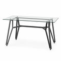 Tisch 120x60cm Glas Metall Schwarz
