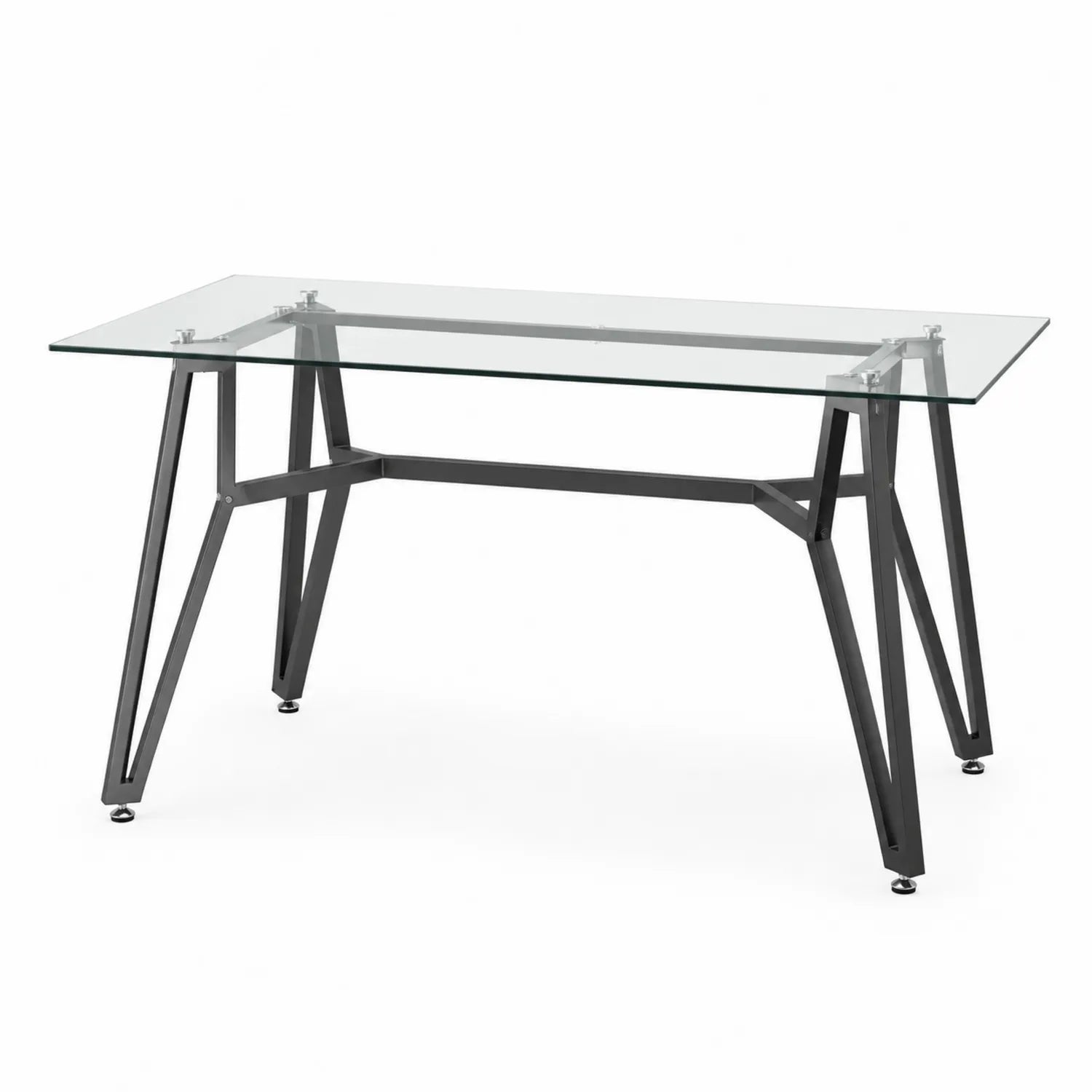 Tisch 120x60cm Glas Metall Schwarz