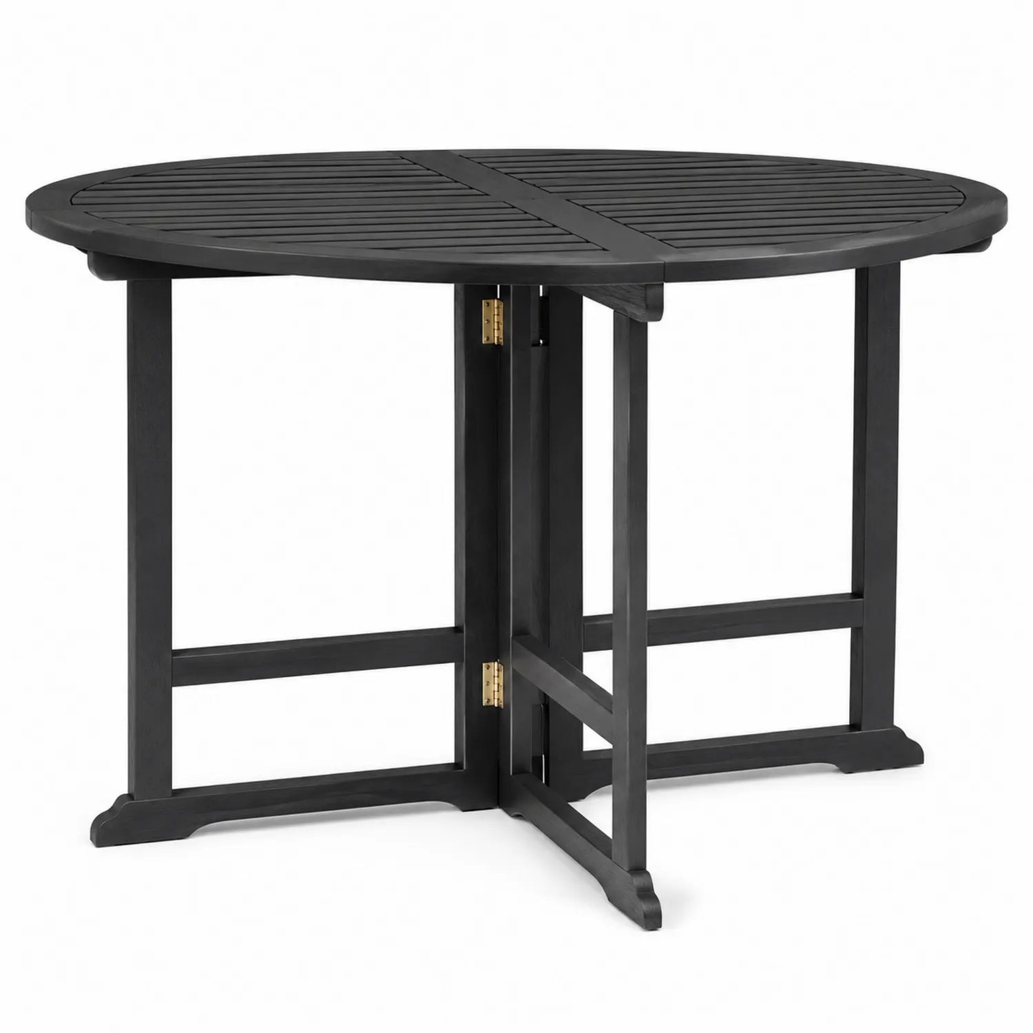 Runder Klapptisch aus Akazienholz 90 cm Schwarz