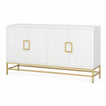 Sideboard aus MDF und Metall Weiß/Gold