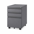 Metall-Rollcontainer mit 3 Schubladen, Grau