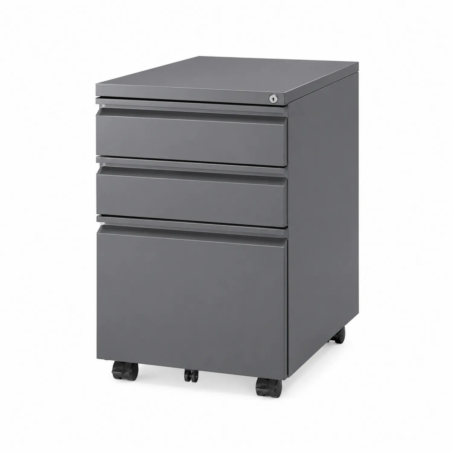 Metall-Rollcontainer mit 3 Schubladen, Grau