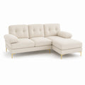 Ecksofa Stoff Beige mit Metallfüßen