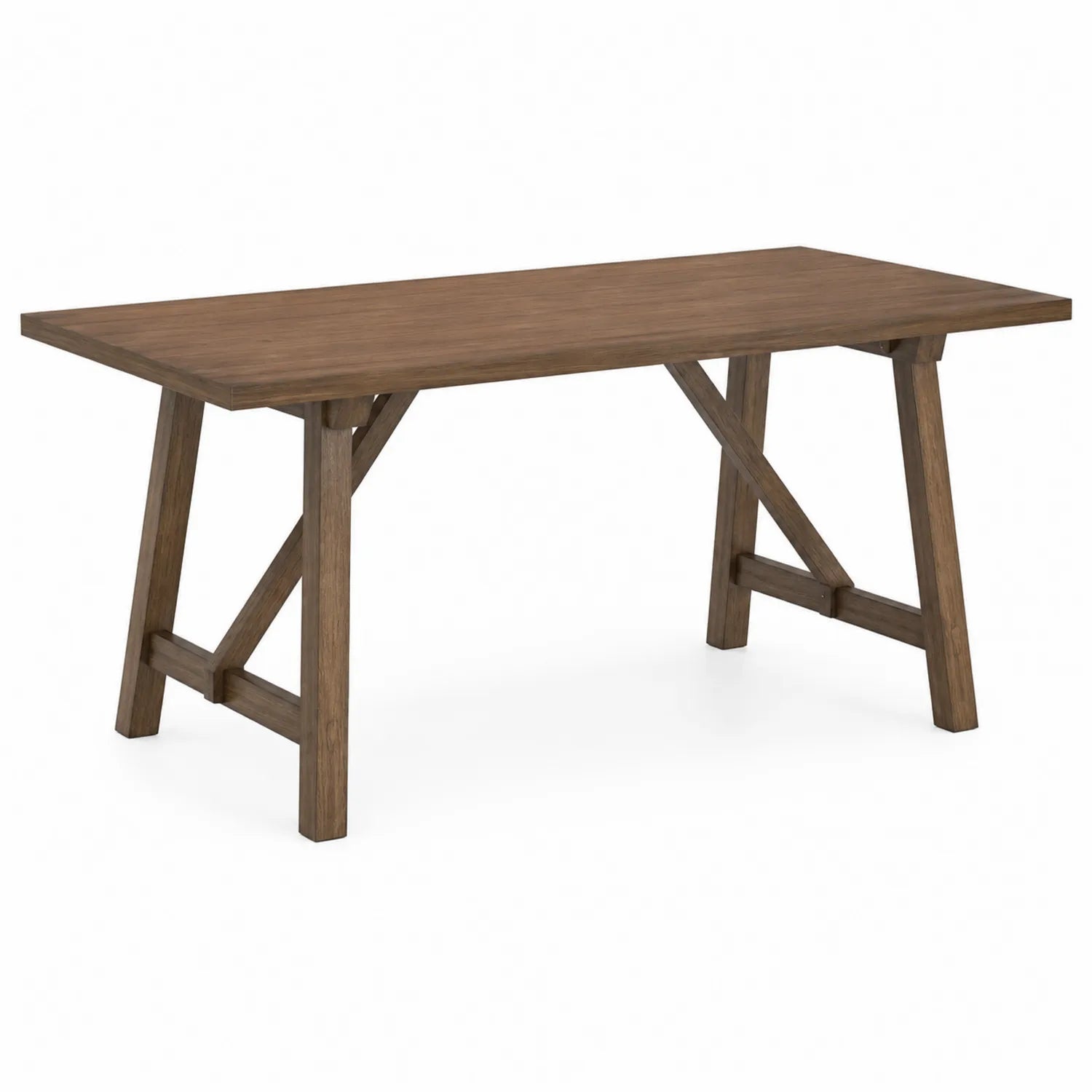 Rechteckiger Esstisch aus Eichenholz Braun 160x90 cm