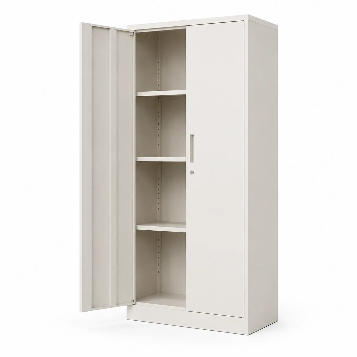 Stahlschrank mit 4 Einlegeböden Creme 180cm x 90cm x 40cm
