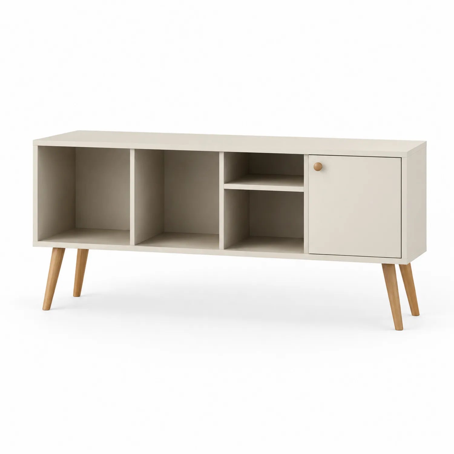 TV-Schrank MDF Beige mit Fächern und Tür