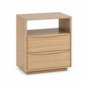 Nachttisch mit Schubladen Eichenfurnier Natur 50x40x35cm