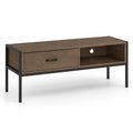 TV-Schrank Holzfurnier Metallgestell Braun/Schwarz 120cm