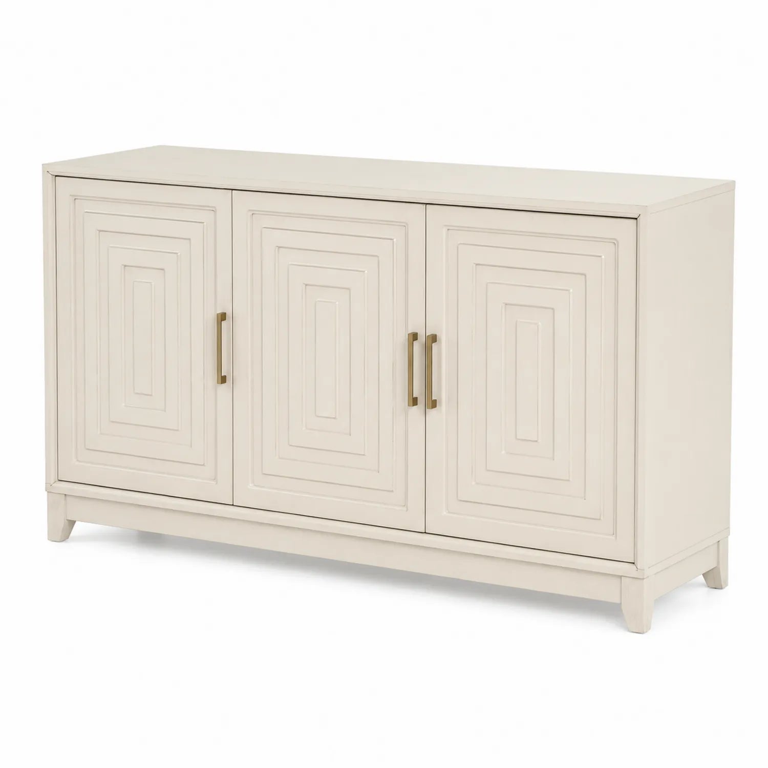 Sideboard mit 3 Türen Holz MDF Beige 150x40x85 cm