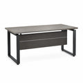 Rechteckiger Schreibtisch aus MDF und Stahl 160x80x75cm Grau/Schwarz
