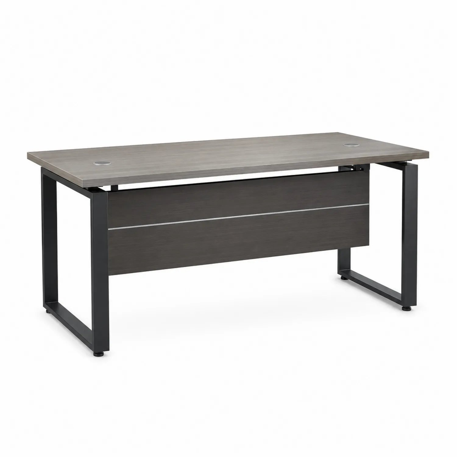 Rechteckiger Schreibtisch aus MDF und Stahl 160x80x75cm Grau/Schwarz