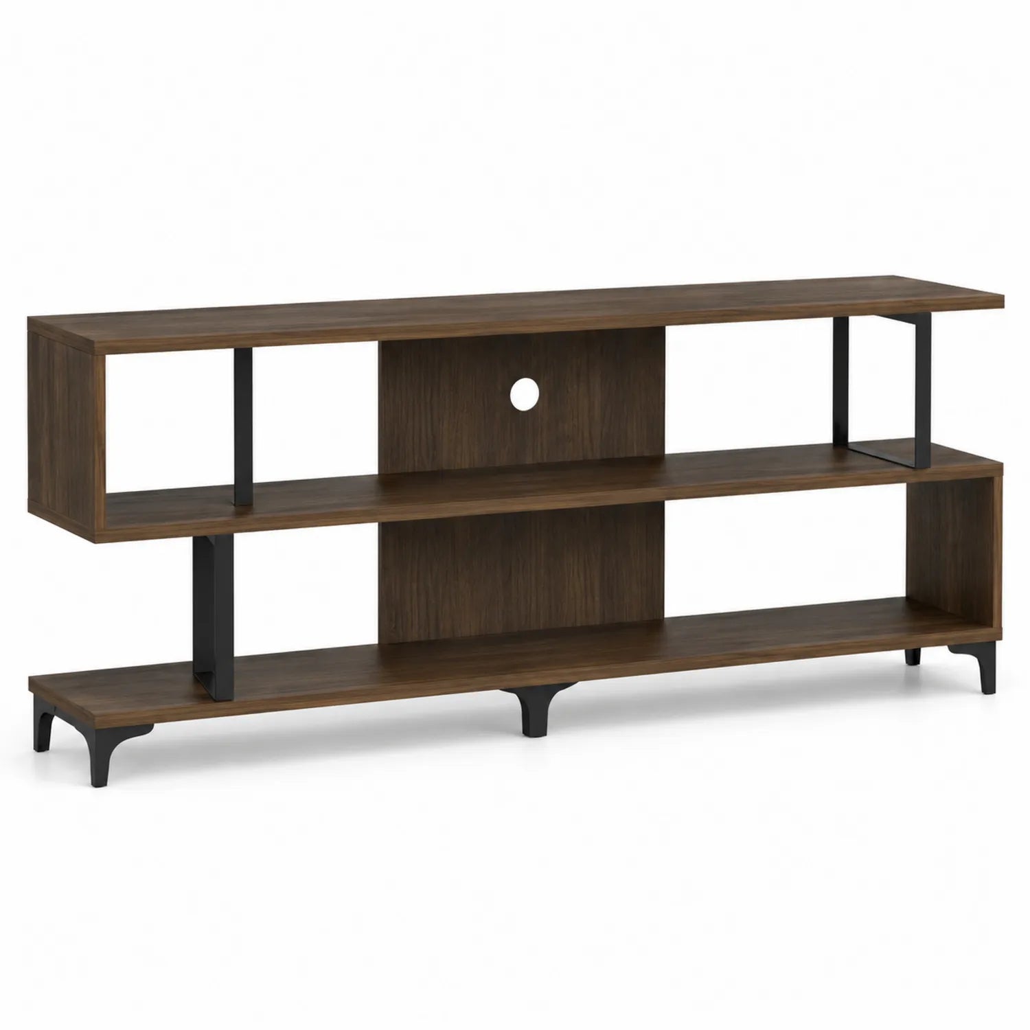 TV-Möbel Holzfurnier/Metall Braun