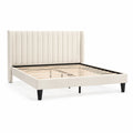 Polsterbett mit Kopfteil 200x160 cm Samt Beige