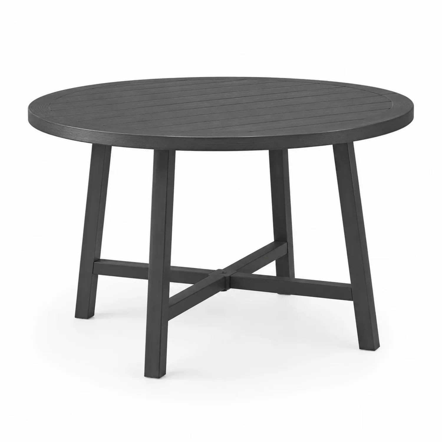 Runder Esstisch aus Aluminium, 120 cm, Schwarz