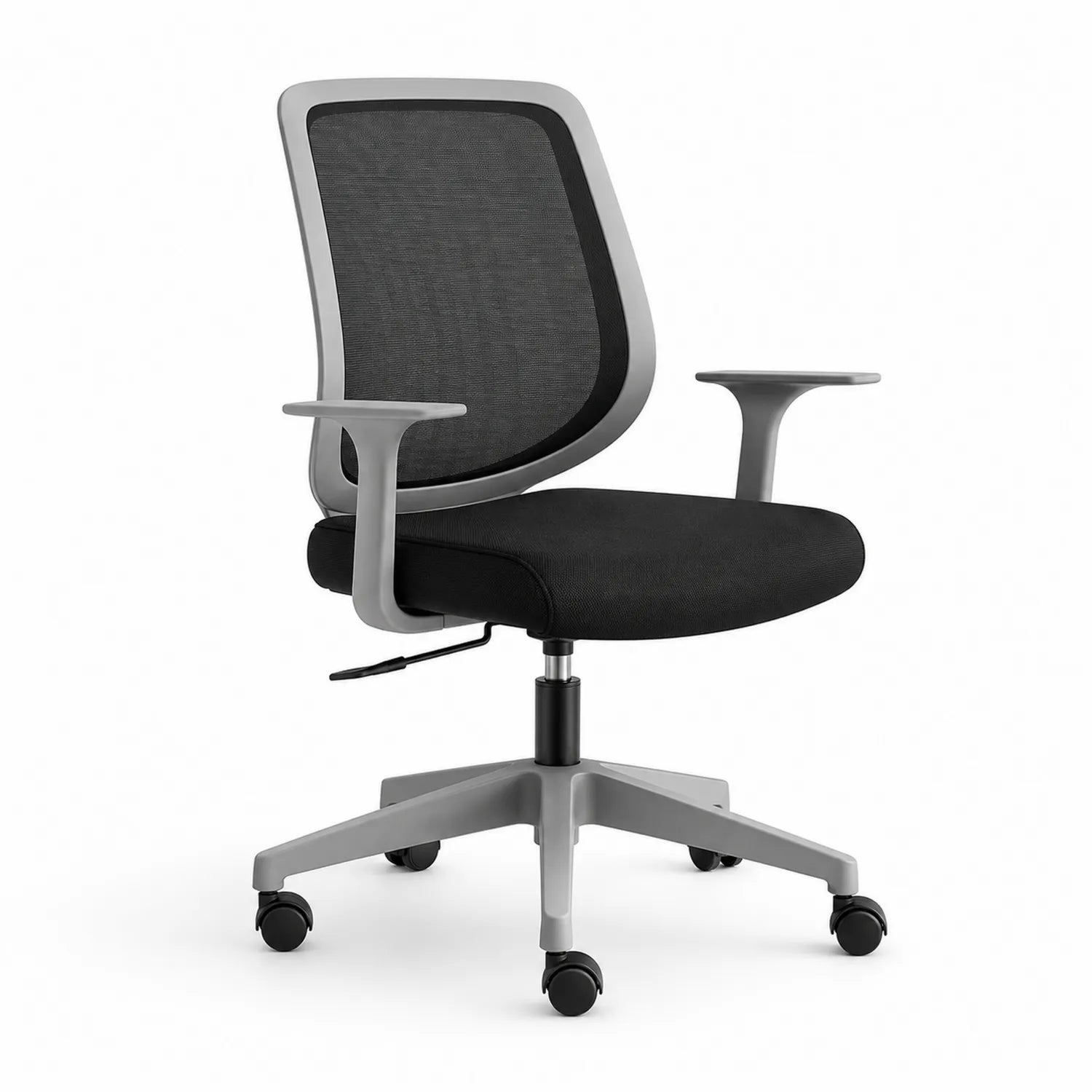 Bürostuhl mit Mesh-Rückenlehne, höhenverstellbar, Schwarz/Grau
