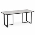 Rechteckiger Esstisch MDF Betonoptik Metall Grau/Schwarz