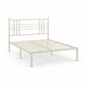 Metallbett aus pulverbeschichtetem Stahl Beige 200x160 cm