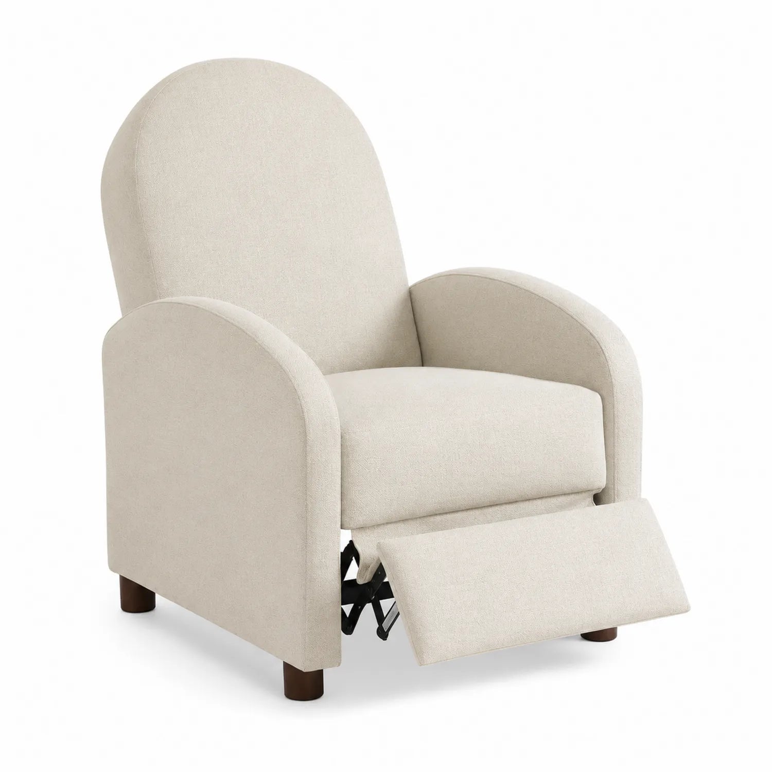 Sessel Relaxsessel Leinen Beige mit Holzbeinen
