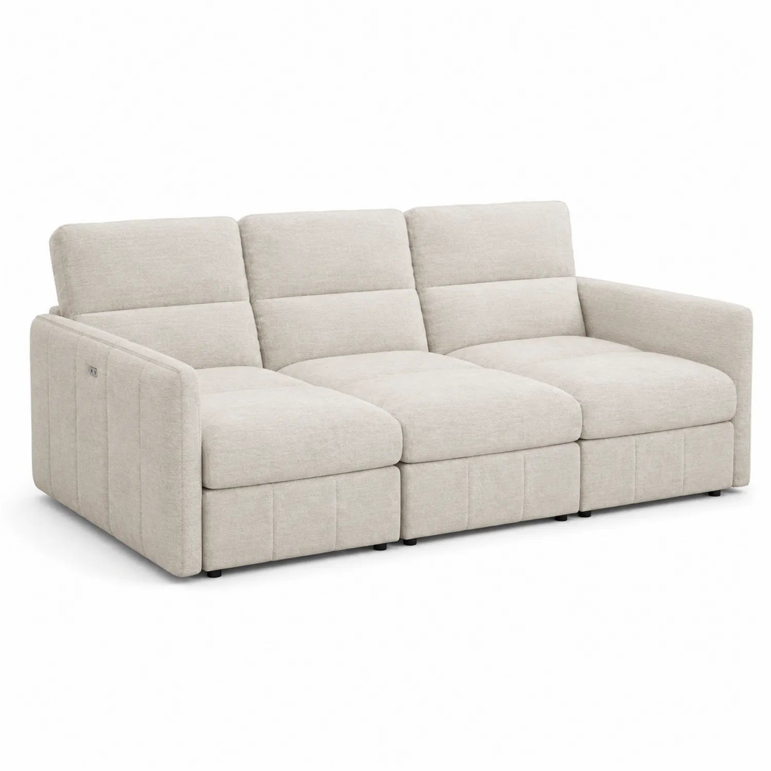 Modulares 3-Sitzer Sofa aus Stoff in Beige