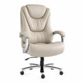 Bürostuhl PU-Leder Beige Höhenverstellbar