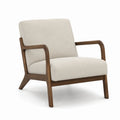 Sessel mit Holzrahmen und Stoff Beige