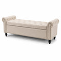 Polsterbank mit Stauraum Beige 150x45x60cm