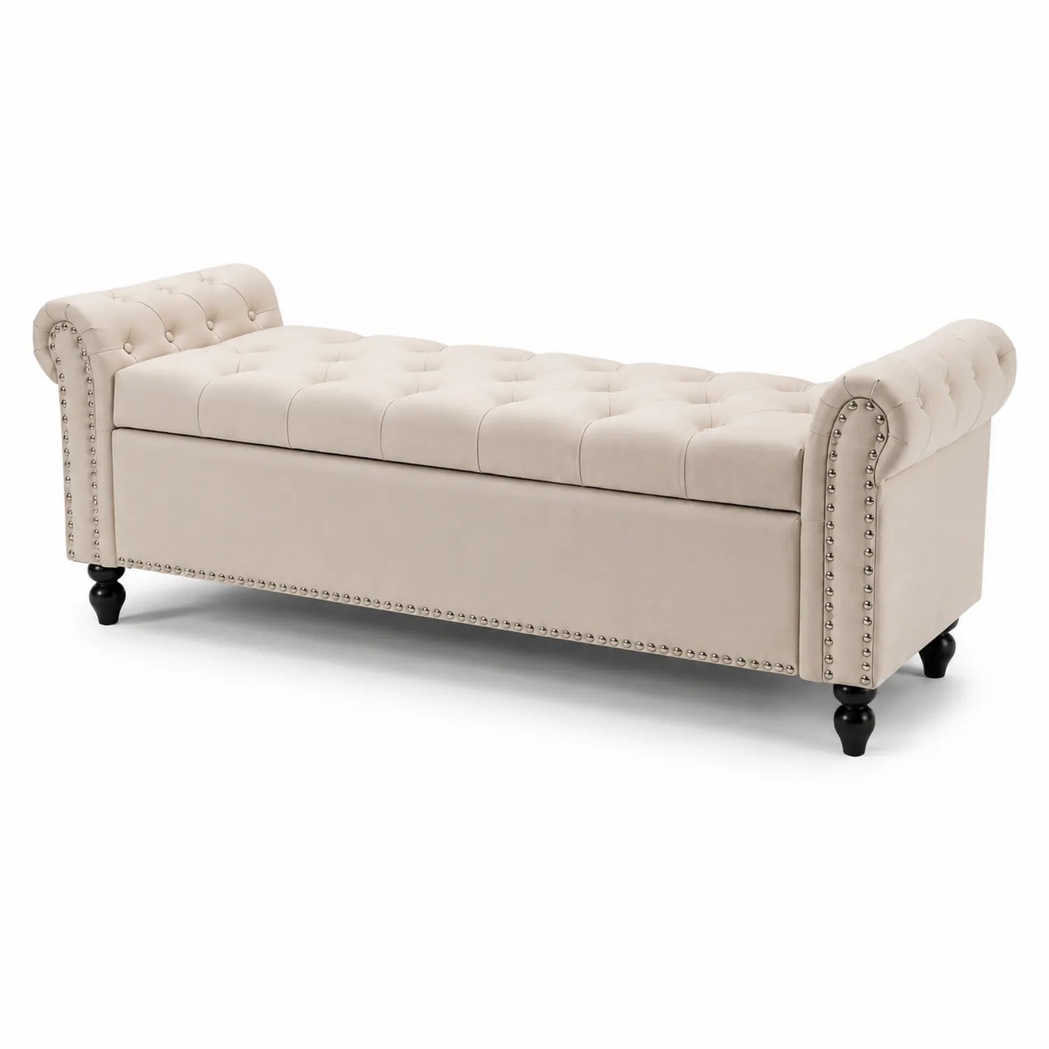 Polsterbank mit Stauraum Beige 150x45x60cm