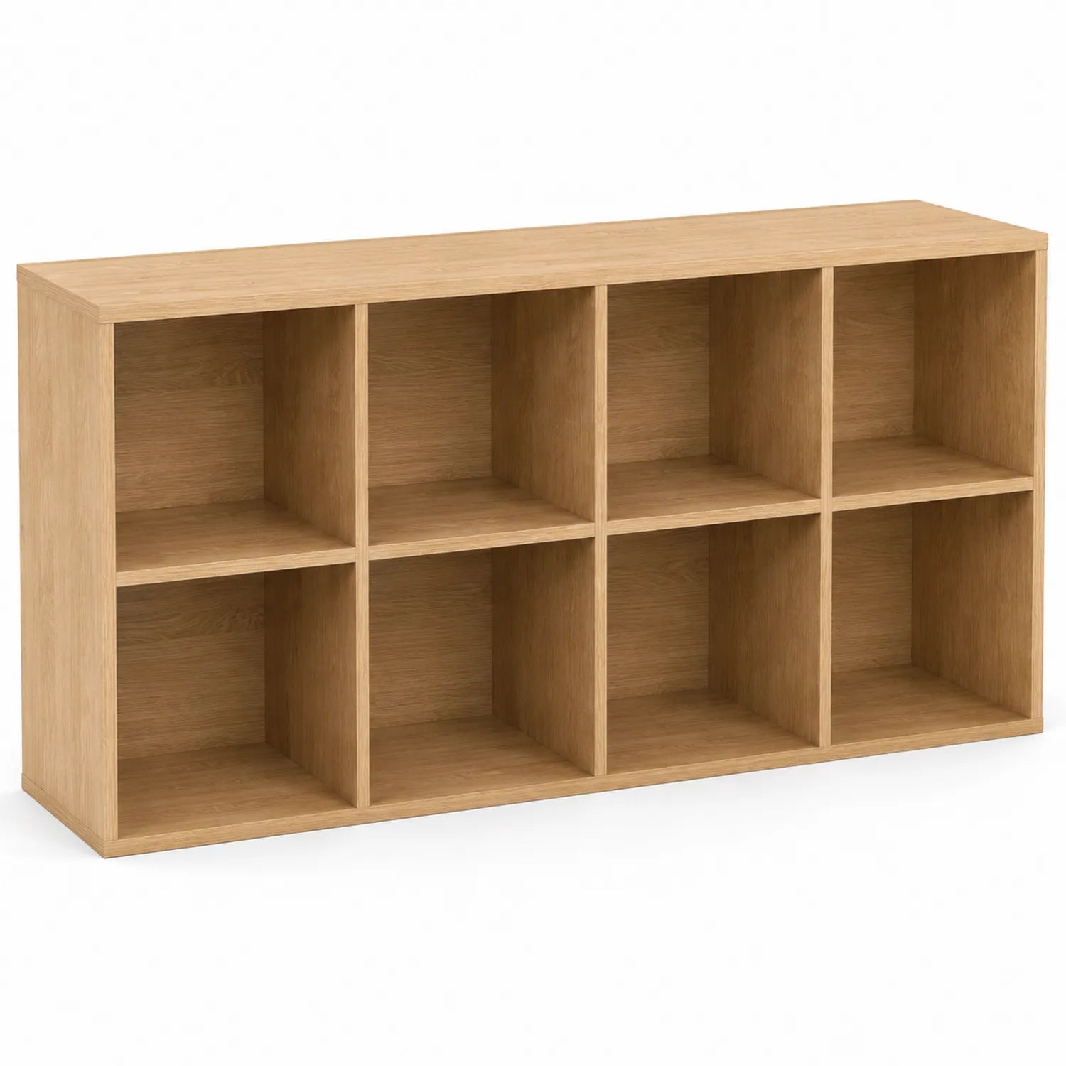 Holzregal mit 8 Fächern Eiche 120x60x30cm