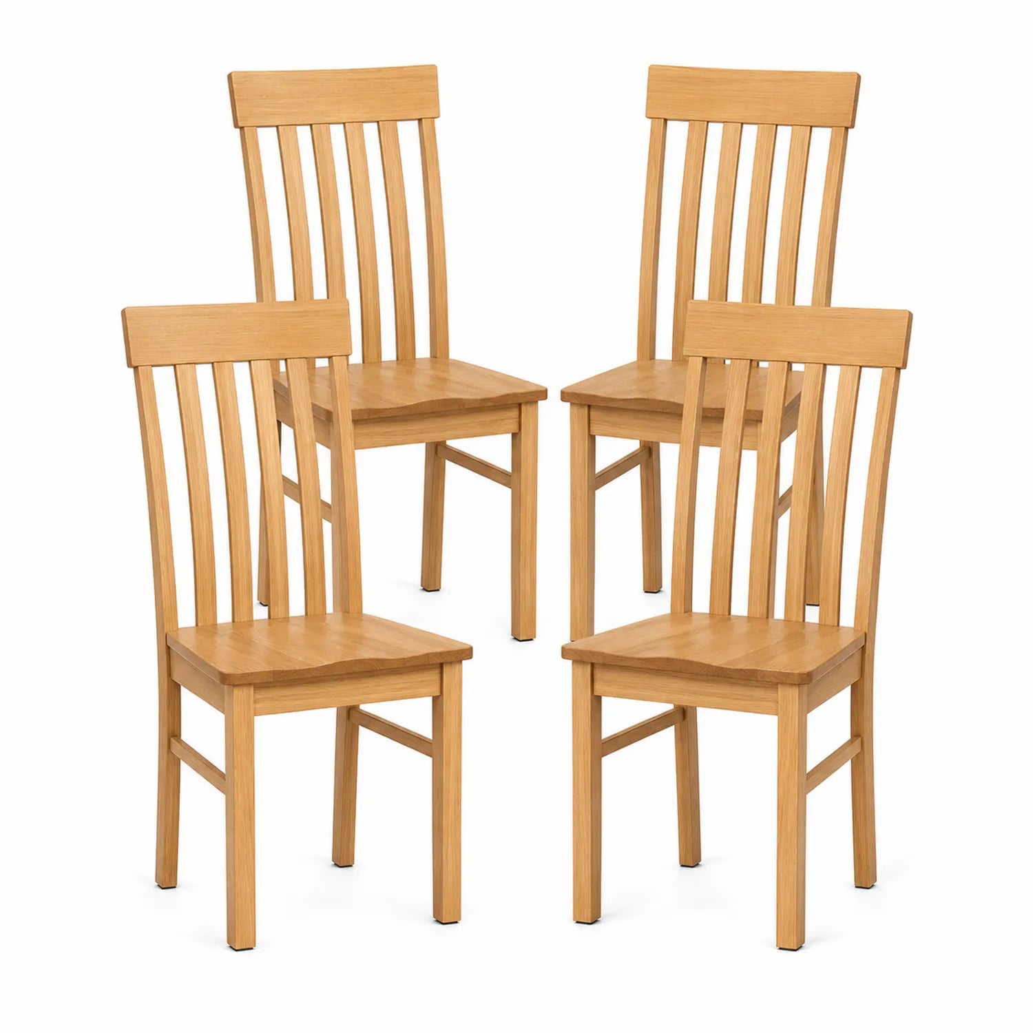 Esszimmerstuhl Set aus Eichenholz Natur 4er-Set