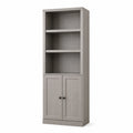 Bücherregal mit Türen Holzfaserplatte 180 cm Grau