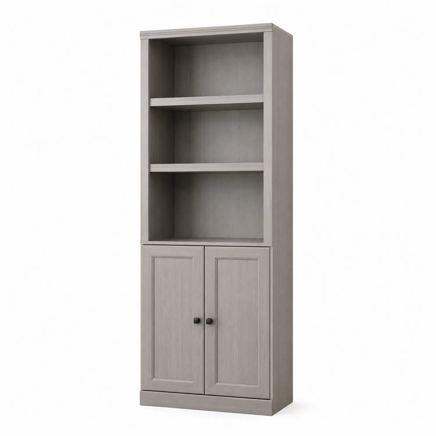 Bücherregal mit Türen Holzfaserplatte 180 cm Grau