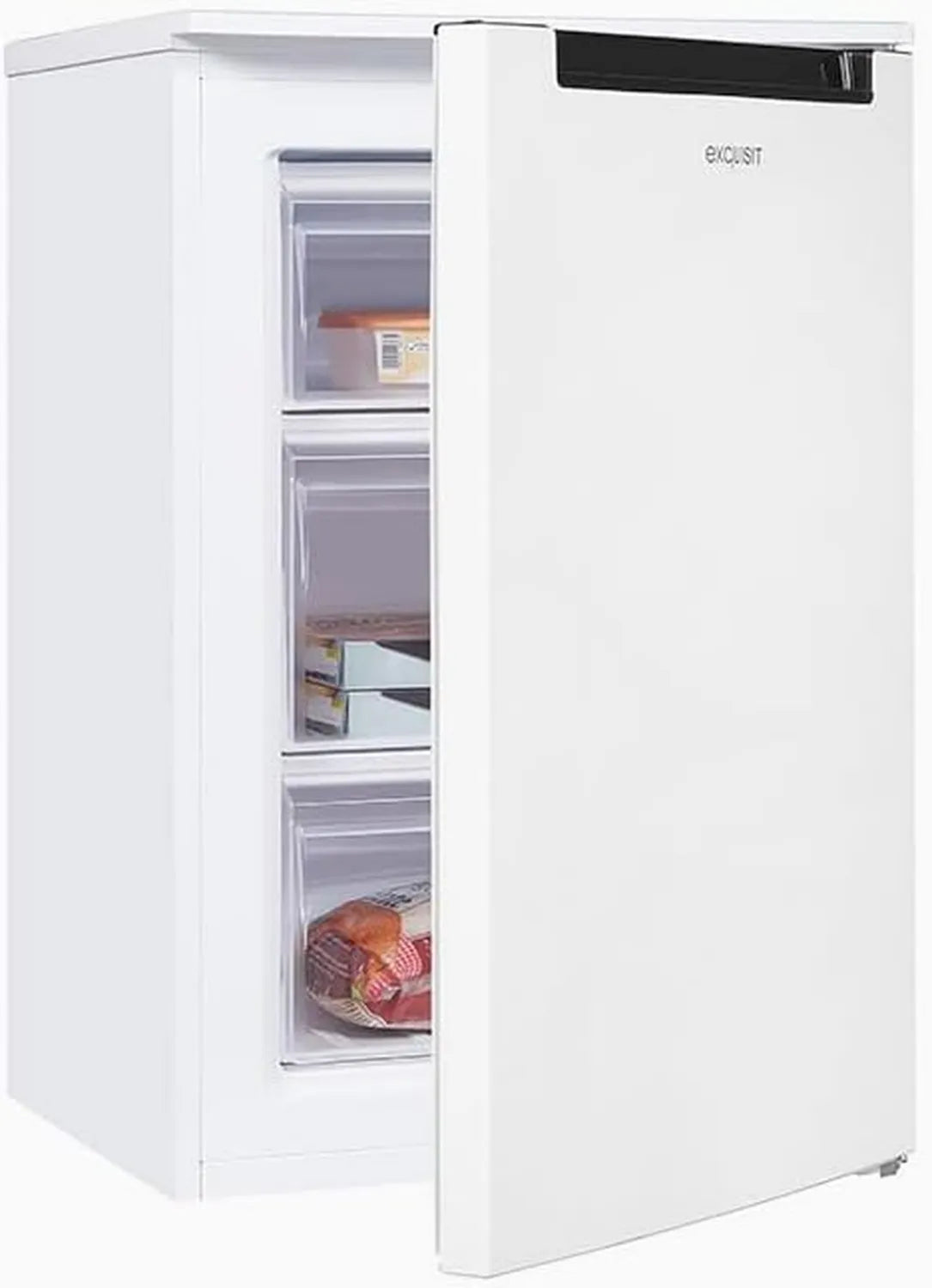 Exquisit 87L Gefrierschrank, 85,5 cm Hoch, Energieeffizienz C, 40 dB, 4-Sterne, Manuelle Steuerung, Türanschlag wechselbar, Modell GS581-040C